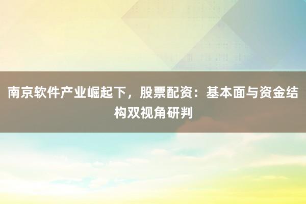 南京软件产业崛起下，股票配资：基本面与资金结构双视角研判