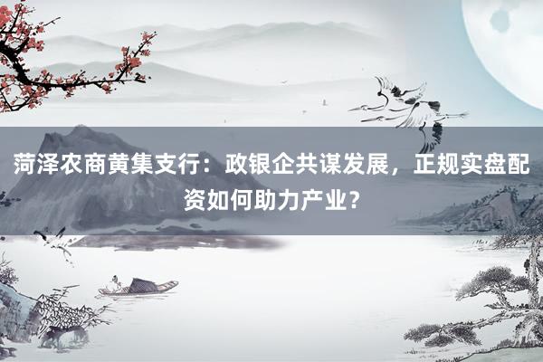 菏泽农商黄集支行：政银企共谋发展，正规实盘配资如何助力产业？