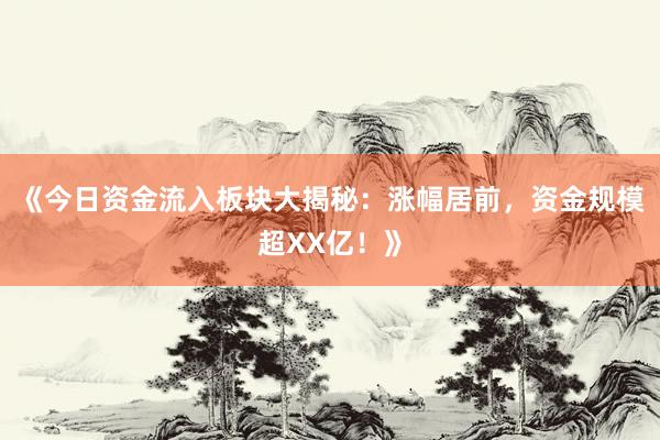 《今日资金流入板块大揭秘：涨幅居前，资金规模超XX亿！》