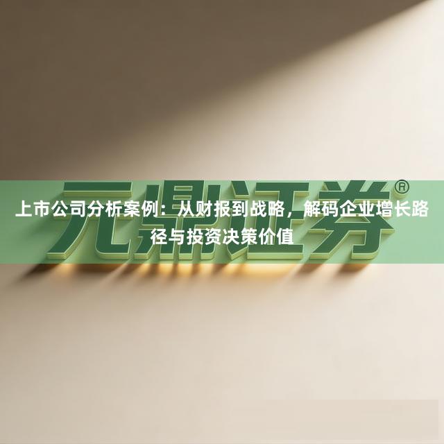 上市公司分析案例：从财报到战略，解码企业增长路径与投资决策价值