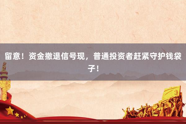 留意！资金撤退信号现，普通投资者赶紧守护钱袋子！