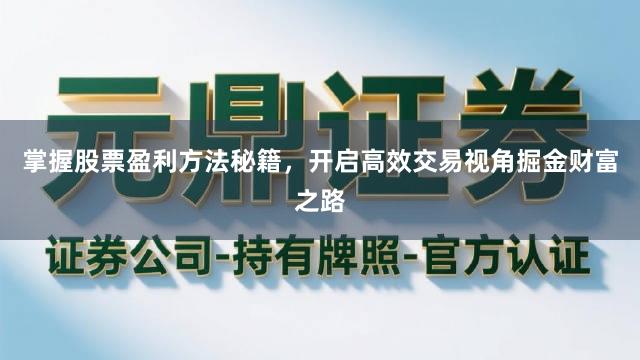 掌握股票盈利方法秘籍，开启高效交易视角掘金财富之路