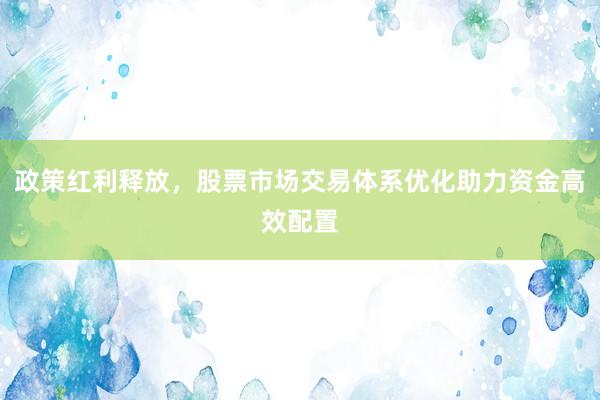 政策红利释放，股票市场交易体系优化助力资金高效配置
