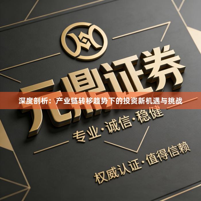 深度剖析：产业链转移趋势下的投资新机遇与挑战