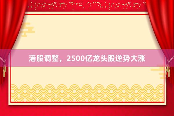 港股调整，2500亿龙头股逆势大涨
