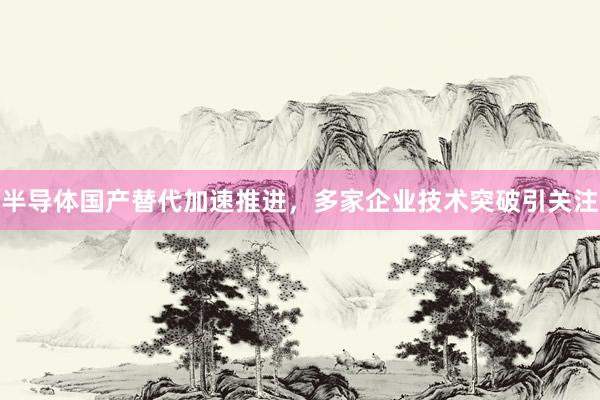 半导体国产替代加速推进，多家企业技术突破引关注