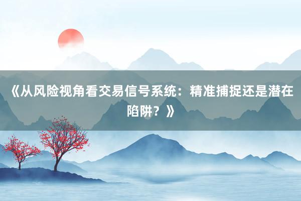 《从风险视角看交易信号系统：精准捕捉还是潜在陷阱？》